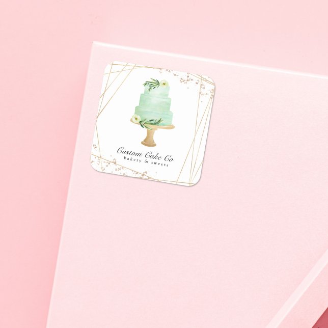 Custom Cake Co Bakery Business Sticker (Creator Uploaded)