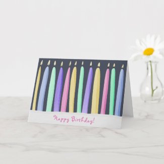 Custom Cake Frosting Message | 12 Cute Candles Card