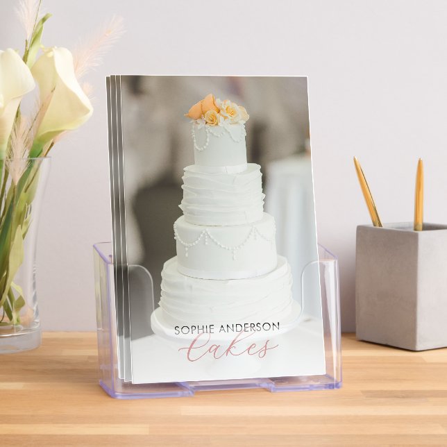 Custom Cake Pastry Chef Bakery Business Bi-fold Brochure (Insitu)