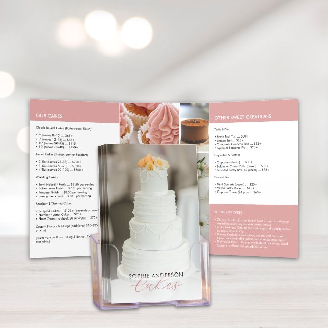 Custom Cake Pastry Chef Bakery Business Tri-fold Brochure (Custom Cake Pastry Chef Bakery Business Tri-fold Brochure)
