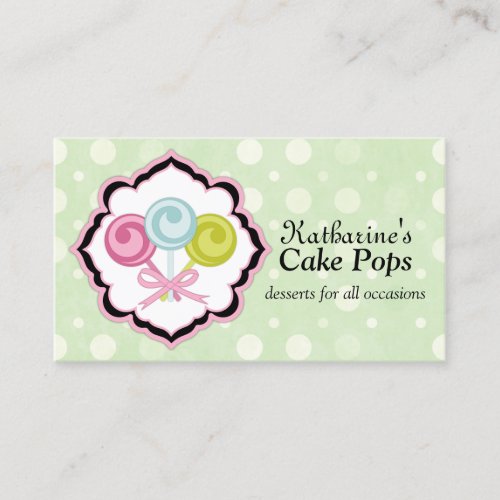 Cake Pops Bakery Business Cards