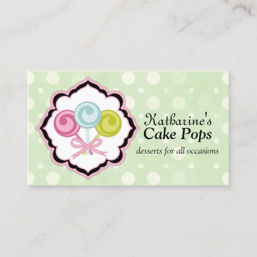 Customizable Cake Pops Bakery Business Cards
