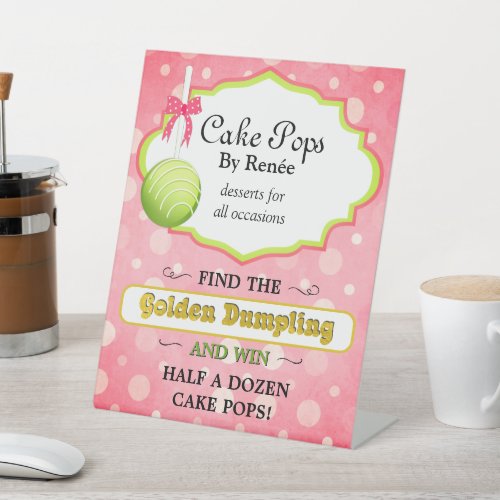 Custom Cake Pops Bakery Pedestal Sign