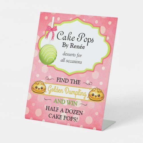 Custom Cake Pops Bakery V2 Pedestal Sign