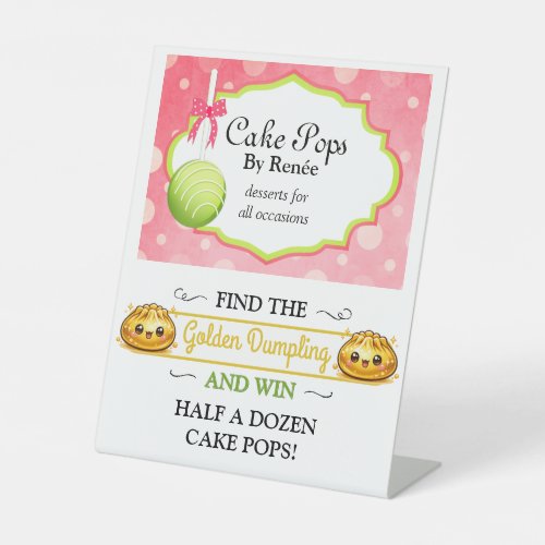 Custom Cake Pops Bakery V3 Pedestal Sign