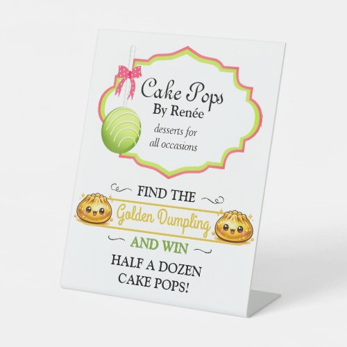 Custom Cake Pops Bakery V4 Pedestal Sign