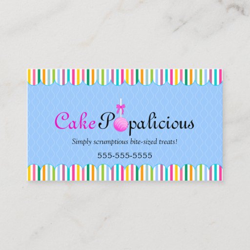 Customizable CUSTOM Cake Pops Business Cards