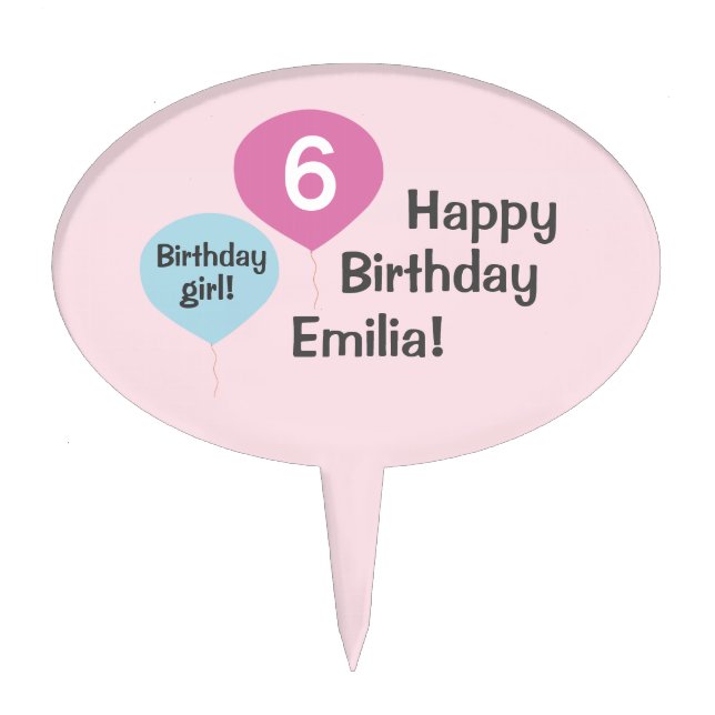 Custom Cake Sticker Balloons Topper (Front)