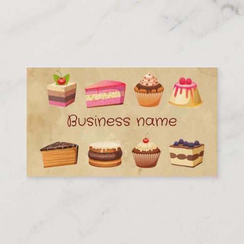 Custom Cake  Wedding Cake Design Bakers Business  Business Card