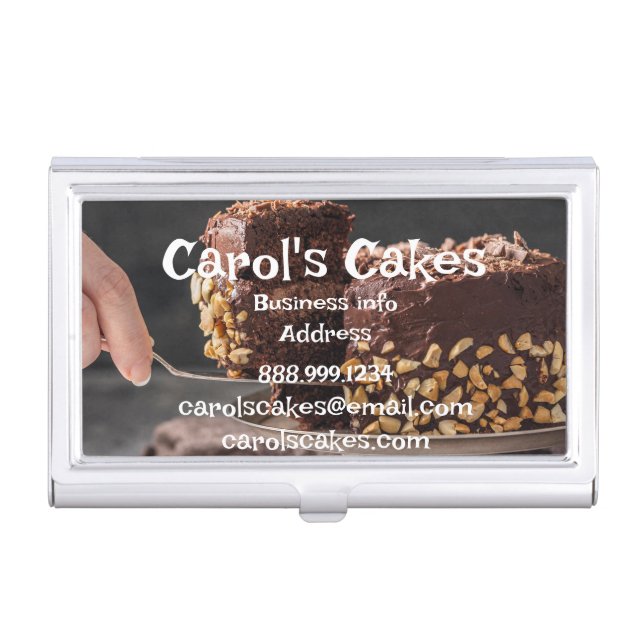 Custom Cake & Wedding Cake Design Bakers  Business Business Card Case (Front)