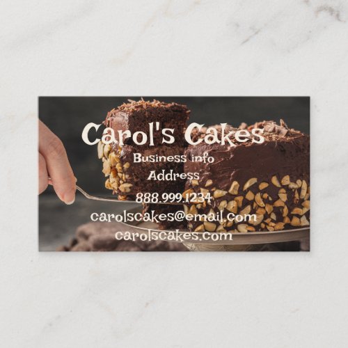Custom Cake  Wedding Cake Design Bakers  Business Card