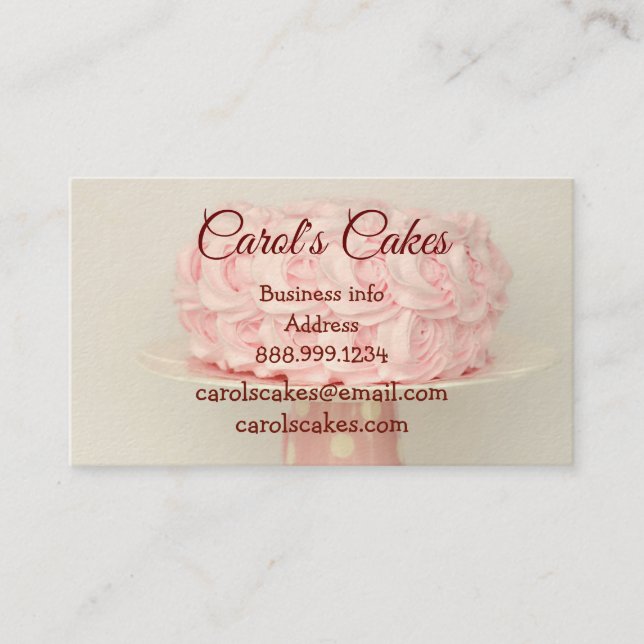 Custom Cake & Wedding Cake Design Bakers  Business Card (Front)
