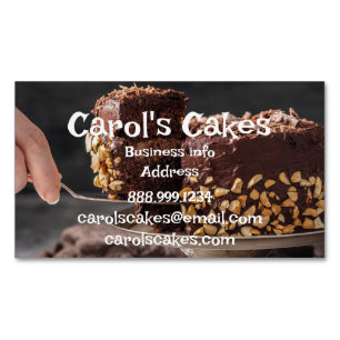 Custom Cake & Wedding Cake Design Bakers Business Card Magnet
