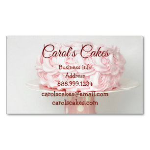 Custom Cake & Wedding Cake Design Bakers Business Card Magnet