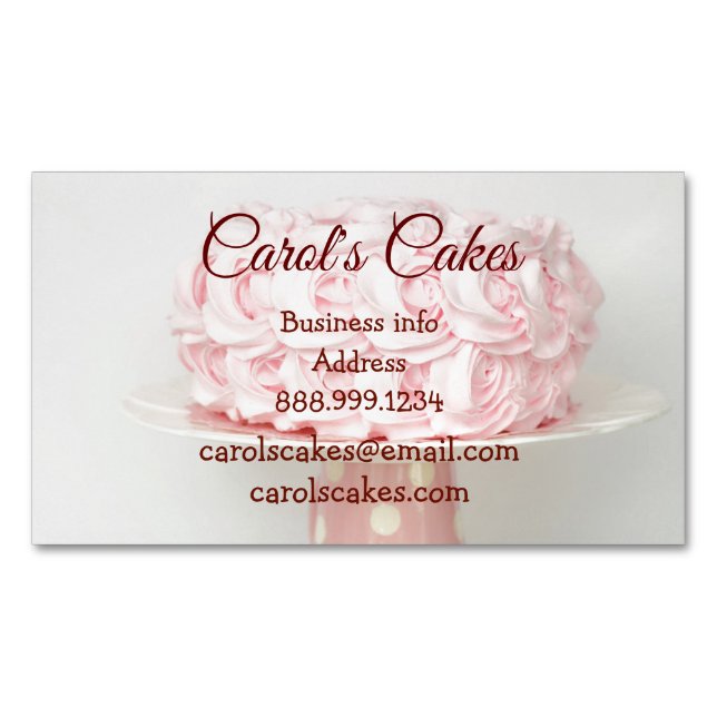 Custom Cake & Wedding Cake Design Bakers  Business Card Magnet (Front)