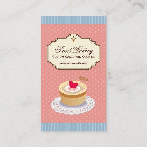 Custom Cakes and Cookies Dessert Bakery Shop Business Card Templates