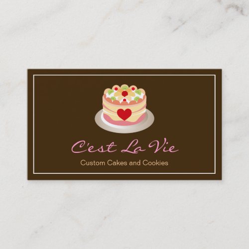 Custom Cakes and Cookies Dessert Bakery Store Business Card