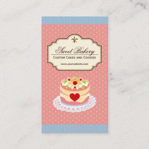 Custom Cakes and Cookies Dessert Bakery Store Business Card