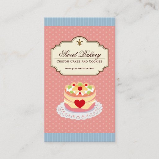 Customizable Custom Cakes and Cookies Dessert Bakery Store Business Card