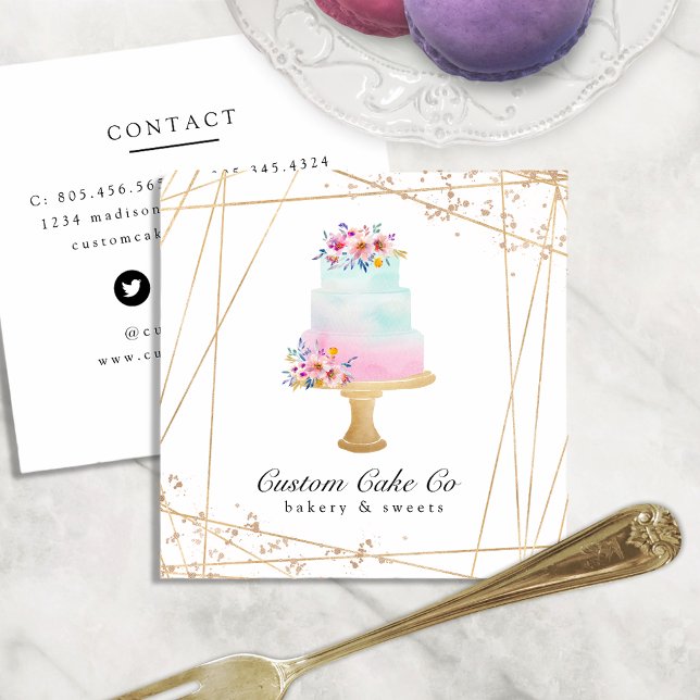 Custom Cakes Bakery Business Card (Creator Uploaded)