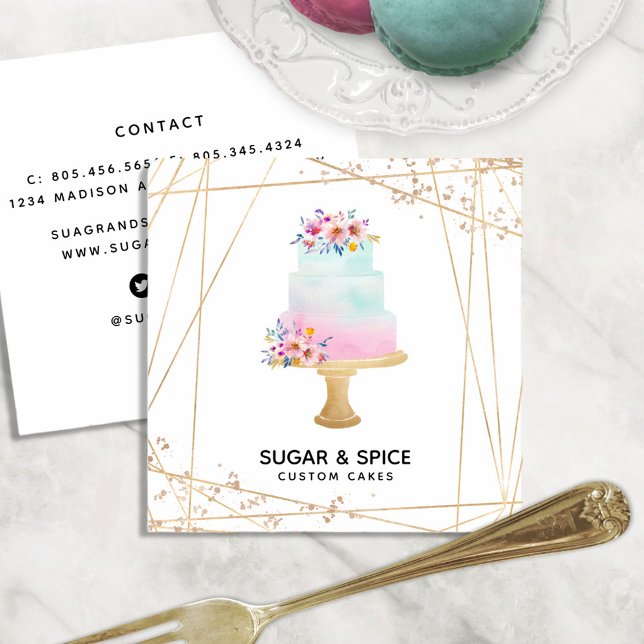 Custom Cakes Bakery Business Card (Creator Uploaded)