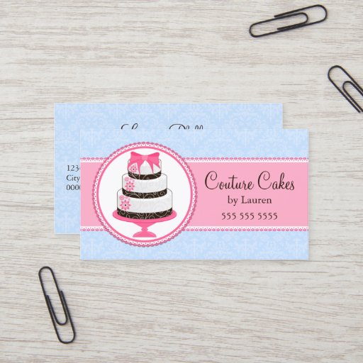 Customizable Couture Cake Bakery Business Cards