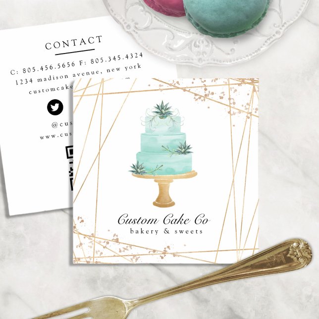 Custom Cakes Bakery Business Card QR code (Creator Uploaded)