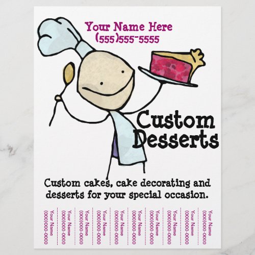 Custom Cakes Decorating Catering Flyer