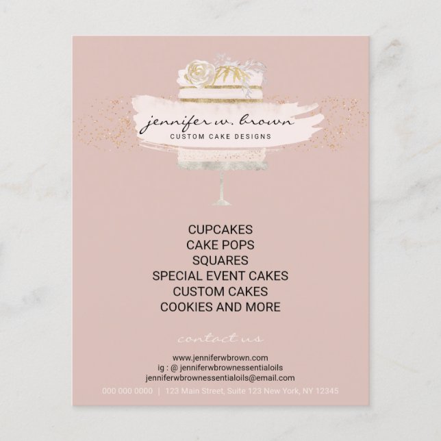 Custom Cakes for Every Occasion Bakery Flyer (Front)