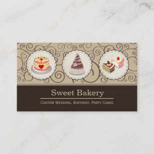 Custom Cakes Master Wedding Birthday Party Banquet Business Card