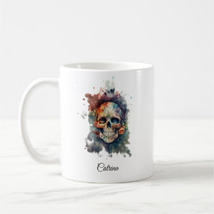 Custom Calavera Hermosa Day of the Dead Skull Coffee Mug
