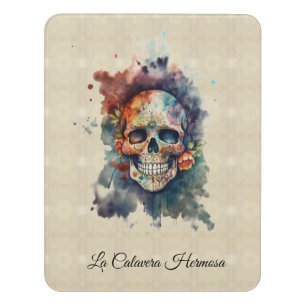 Custom Calavera Hermosa Day of the Dead Skull Door Sign
