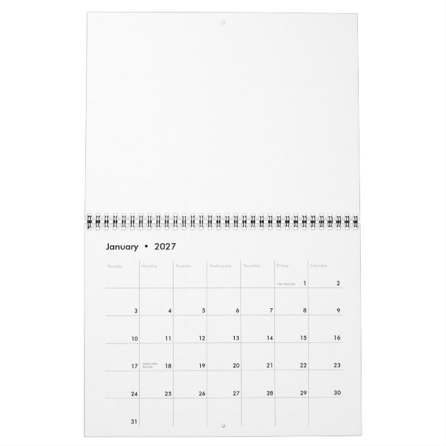 Custom Calendar  (Jan 2027)