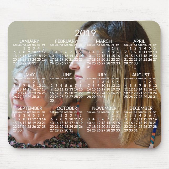 Custom Calendar 2019 Mousepads Add Photo (Front)