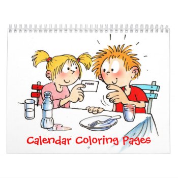 Custom Calendar Coloring Pages For Kids by online_store at Zazzle