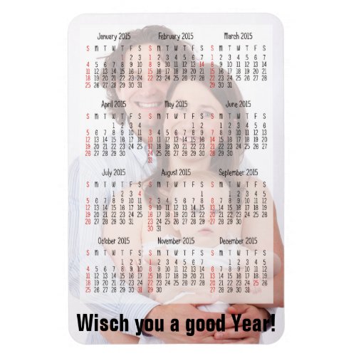 Custom Calendar  your own photo  backgr  text Magnet