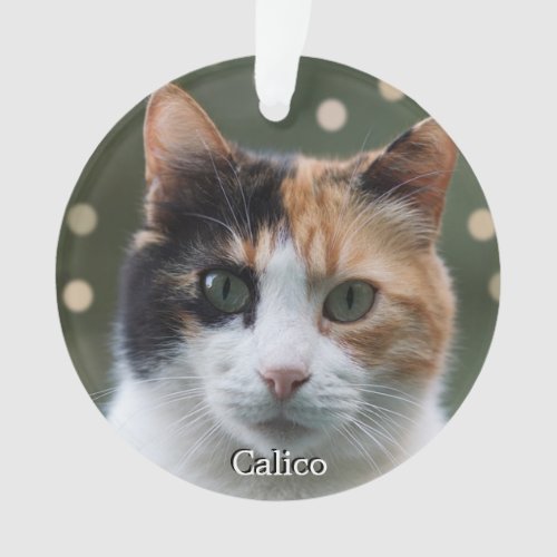Custom Calico Cat Photo Personalized Ornament