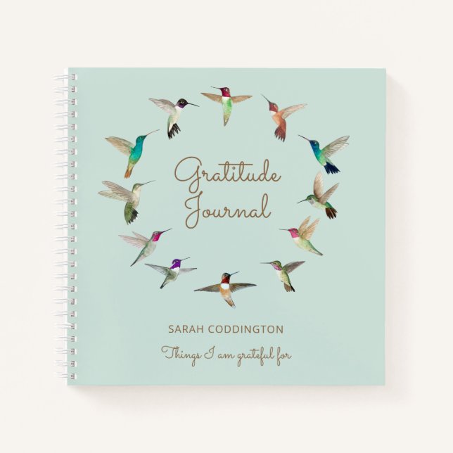 Custom California Hummingbirds Gratitude Notebook (Front)
