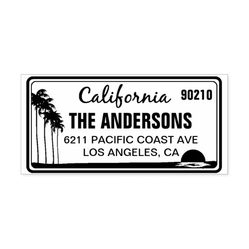 Custom California License Plate Address Stamp