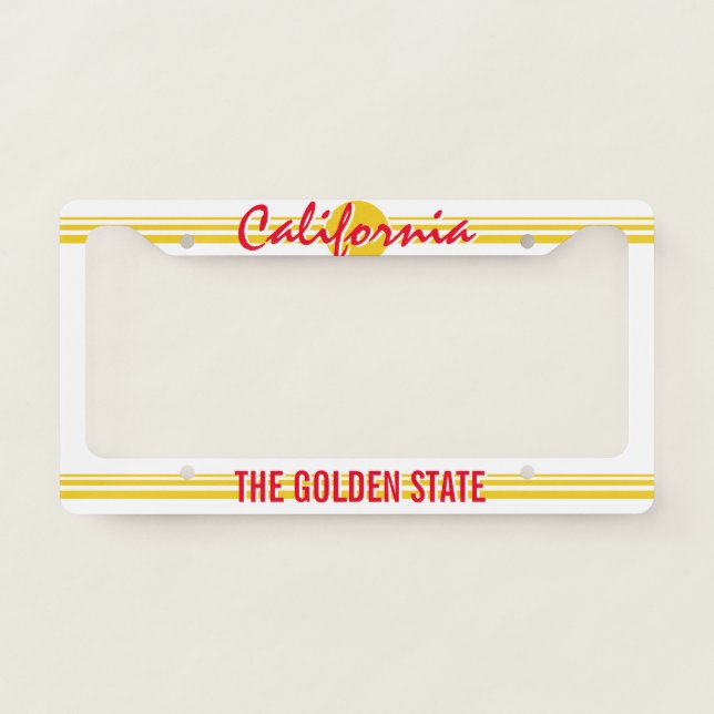 Custom California license plate frame retro style (Front)