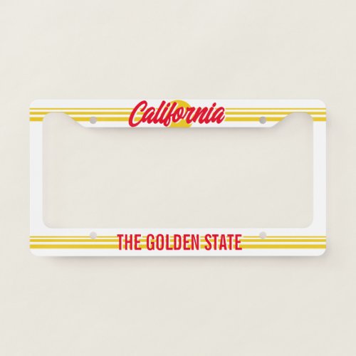 Custom California license plate frame retro style