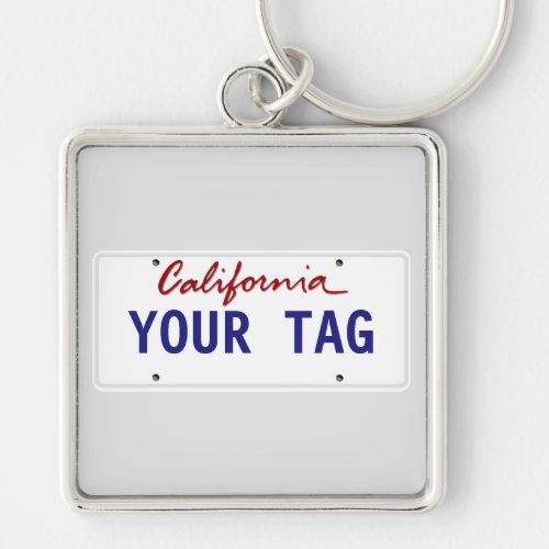 Custom California License Plate Keychain