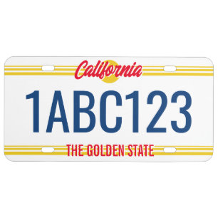 Custom California license plate retro style
