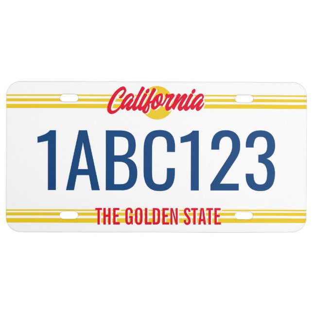Custom California license plate retro style (Front)
