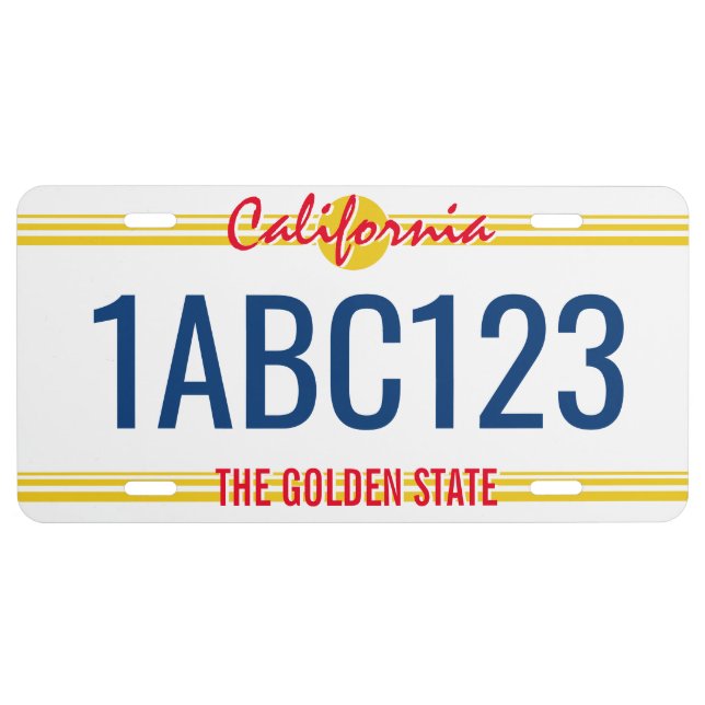 Custom California license plate retro style (Front)