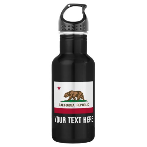 Custom California Republic bear flag water bottles