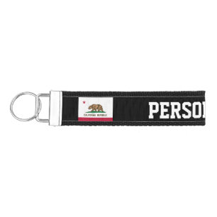 Custom California Republic flag wrist keychain