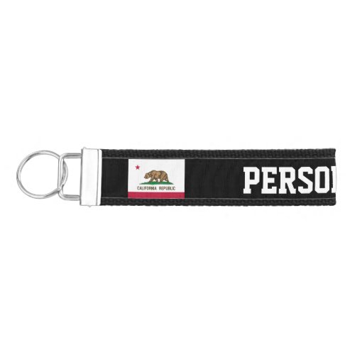 Custom California Republic flag wrist keychain
