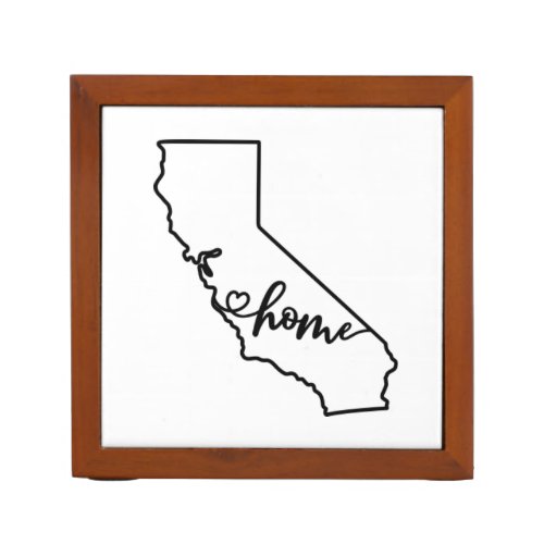 Custom California State US Outline Home Art Desk Organizer