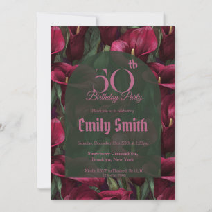 Custom Call Lilies Petal First Birthday Invitation